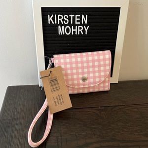 Steve Madden pink gingham wallet